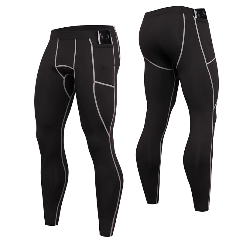 Calças esportivas secas de compressão para homens, poliéster Sportswear, leggings correndo, camada baixa, treino de ginástica, calça legal, venda quente