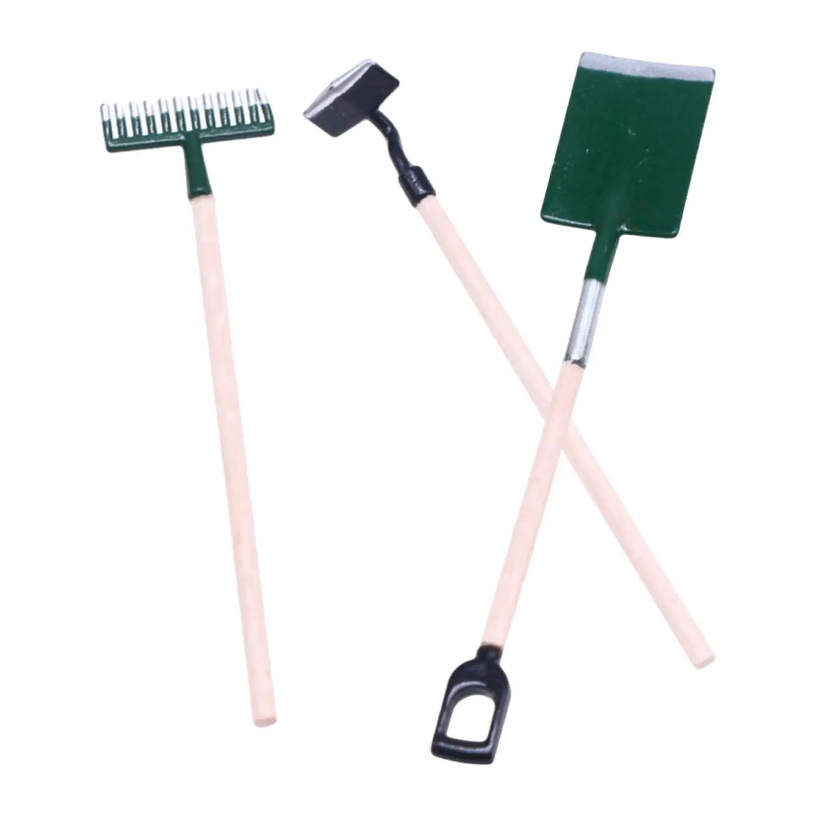 3 Pieces 1:12 Miniature Dollhouse Garden Tools, Pretend Play, Fairy Garden Farming Tools for Fairy Garden Micro Landscape