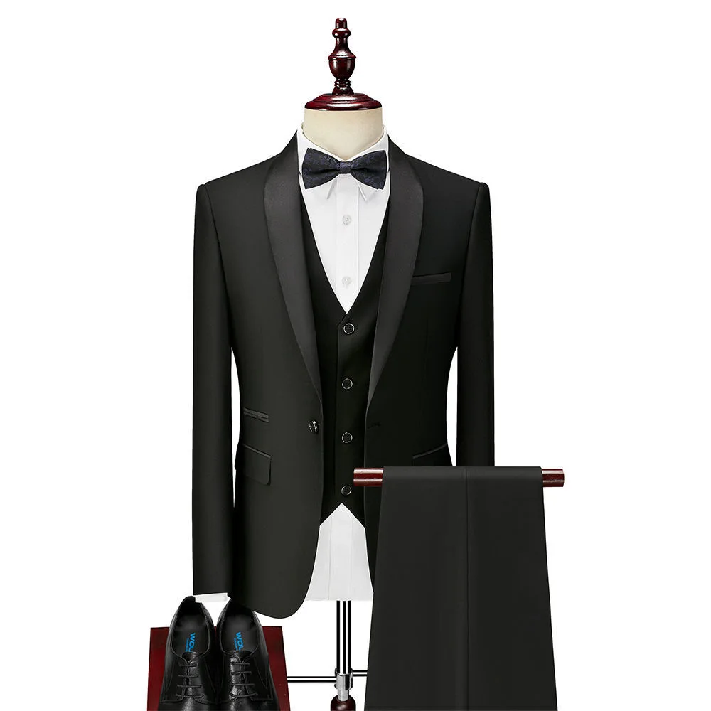 

Z637Performance art exam vocal graduation suit men's Korean style slim suit suit choir performance