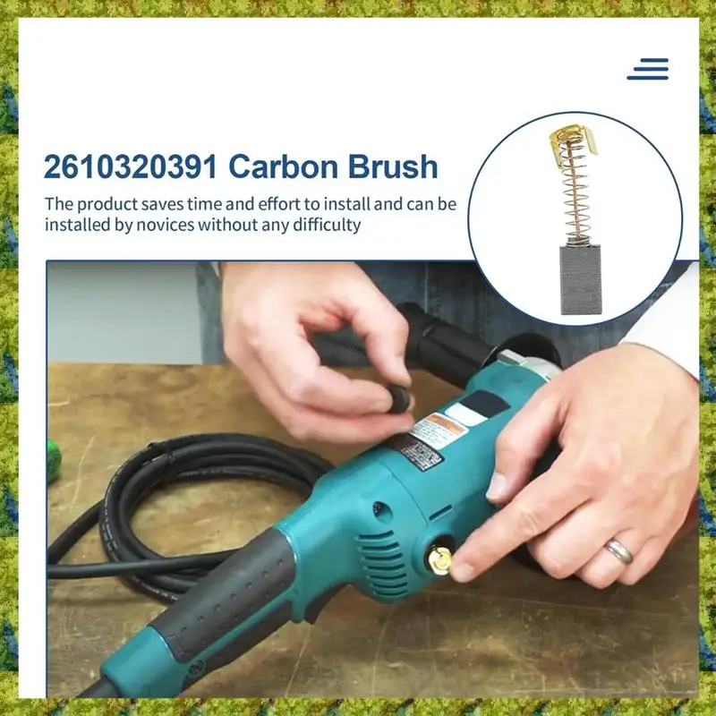 UISN 2610320391 Carbon Brush For 1619X08020 1619X07410 1619X01351 Compatible With HD77 - S77 CIR Saw (6/Pack)