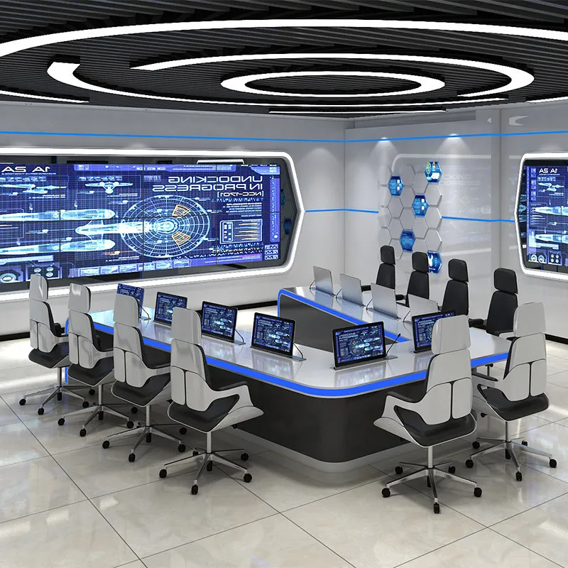 Customized security paint command console Network conference table Command room Command center dispatching desk