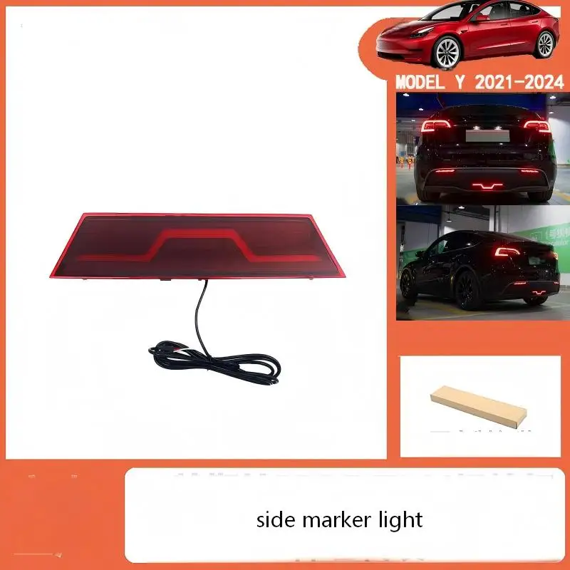 For Tesla Model Y 2021-2024 Navigation Light Kit LED Tail Light Rear Lip Lamp Stylish Bumper Surround Trim Accessories