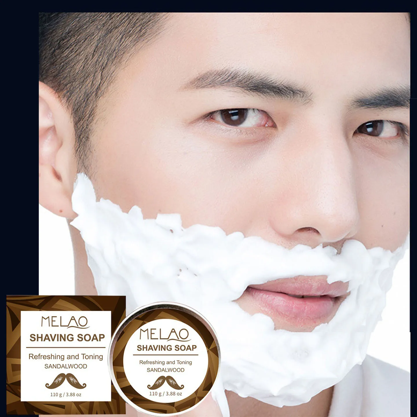 110G Shaving Soap Beard Soap Men's Face Cleansing Care Foam Softening Beard Soothing Moisturizing Skincare