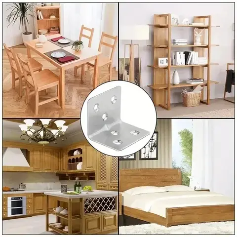 10/20 st. hörnfäste i rostfritt stål 90 graders rätvinklig fast L-fäste för trämöbler skåp kopplingstillbehör 12 best sales träkoppling - №7