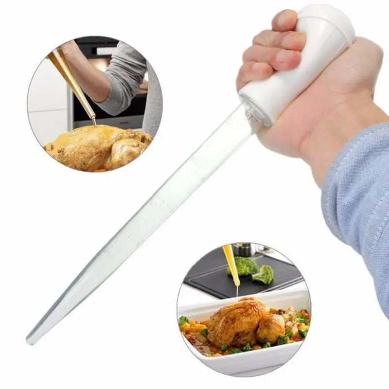 New Turkey Oil Dropper Cooking Turkey Chicken Oil Dropper BBQ Food Flavour Baster Syringe Tube Pump Pipe Kitchen Tools