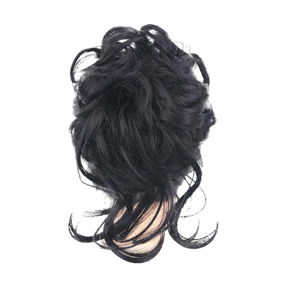 Chignon synthétique désordonné pour femmes, bande de cheveux bouclés, chouchou élastique, faux morceaux de cheveux, épingles à cheveux, noir, marron