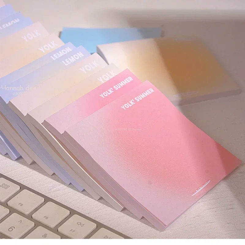 50Pcs Gradient Color Memo Pad Office School Supplies Sticky Notes Memo Notepad Cute Planner Stickers Bookmark Stationery Sticker