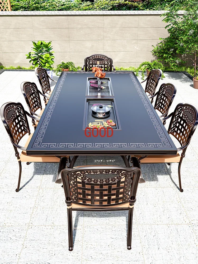 

Уличные столы и стулья. Электрический стол для барбекю. Комбинированный стол для барбекю для домашнего отдыха.