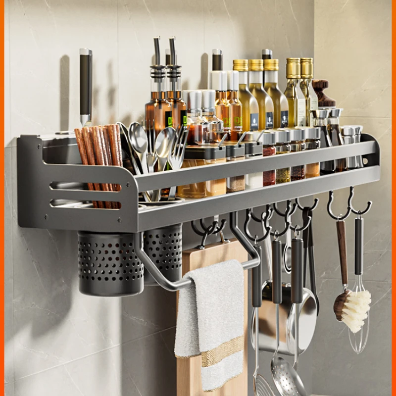 

Multi-Functional Tool Chopsticks Shelf Integrated Seasoning Bottle Storage Rack Widened