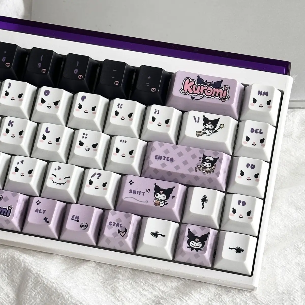 Sanrio Kuromi Purple Pbt Keycaps Set, Dye Sublimation Cartoon Keycaps, 82/83/127 Keys for 60%-100% Mechanical Gaming Keyboard view 3
