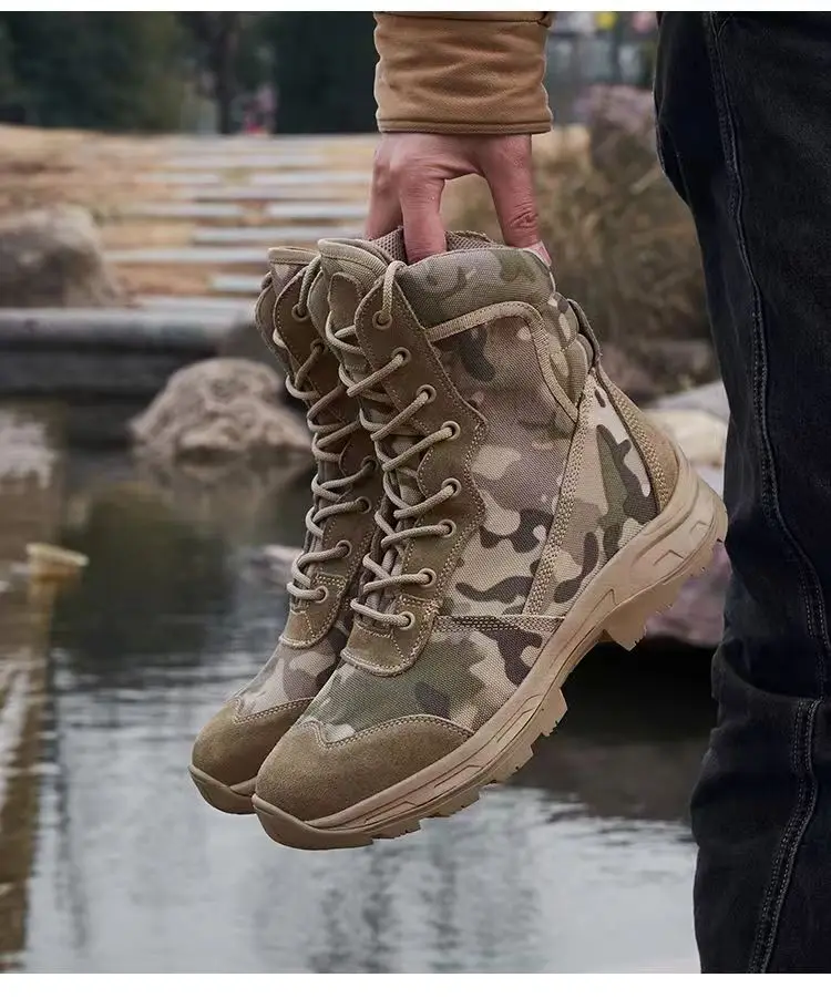 2025 Trekking Shoes Breathable Mesh Trainers Summer Outdoor Wear-Resistant Trekking and Hunting Tactical Trainers