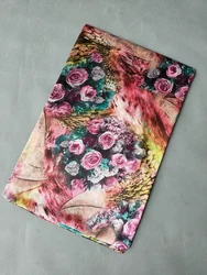 BYSIFA| New Purple Pink Silk Scarf Shawl Femmes Foulard Spring Fall Neck Head Scarf China Roses Double Faces Long Scarves Hijabs