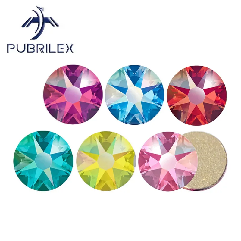 288pcs SS16 SS20 Pubrilex 2088NOHF AB Effects Crystal Stones Non Hotfix Flatback Rhinestones for Clothes Garment Decoration