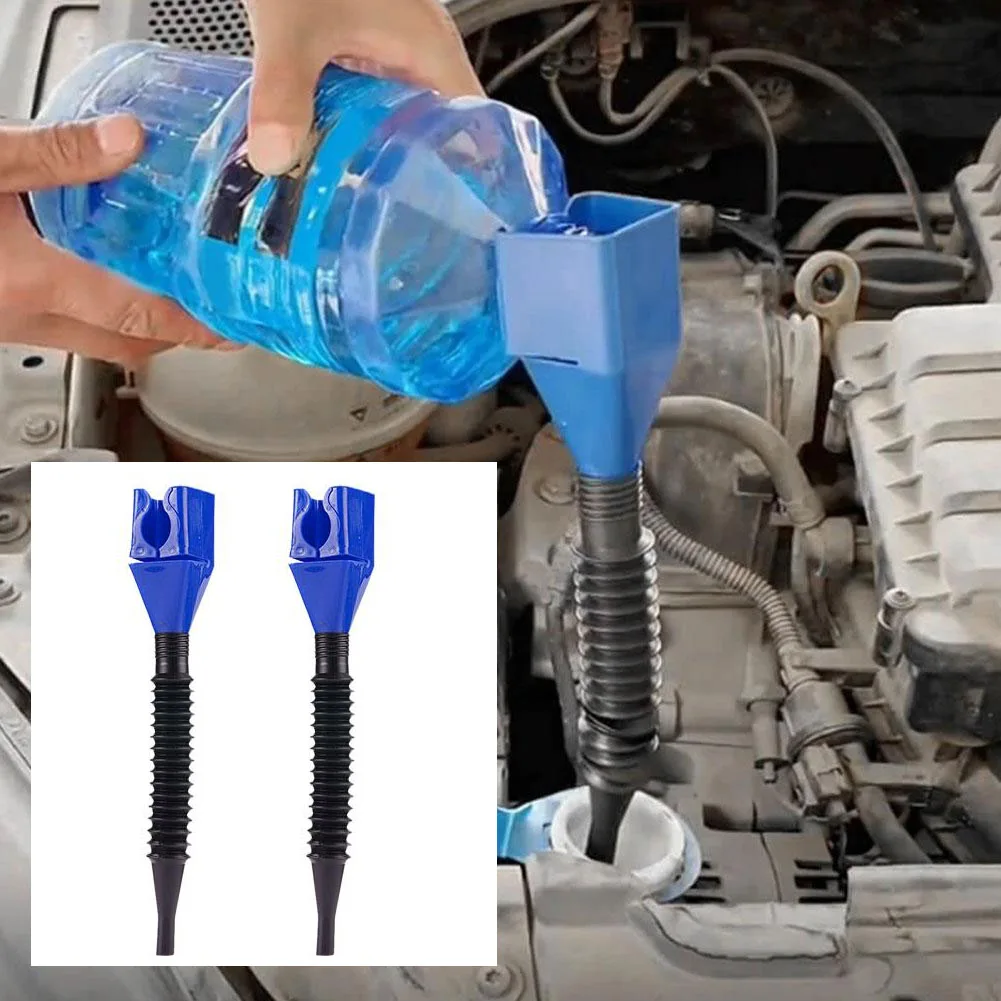 Car Refueling Longer Funnel Plastic Auto Long Mouth Oil Funnels Engine Funnel Anti-splash Motorcycle Refueling Car Accessories