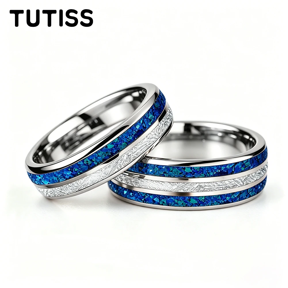 tutiss-新しいスタイル-6-8mm-タングステンカーバイドリング象嵌白い隕石とブルーオパールの結婚指輪、カップルリング、ファッションパーティーギフト