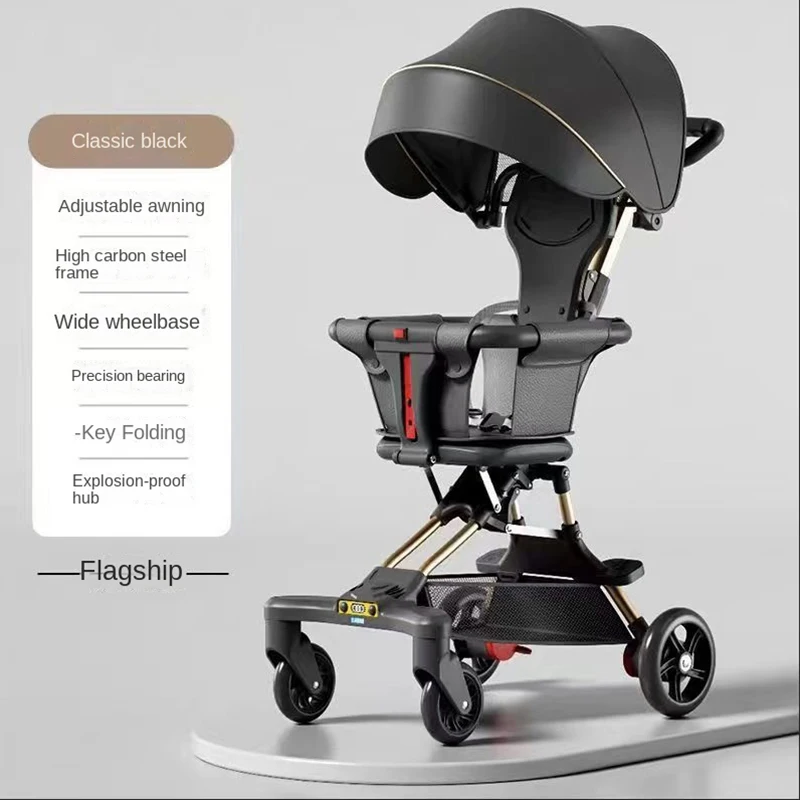 Multifunctional High Landscape Two-way Folding Comfortable and Breathable Can Be Sitting or Lying Sunscreen Baby Stroller