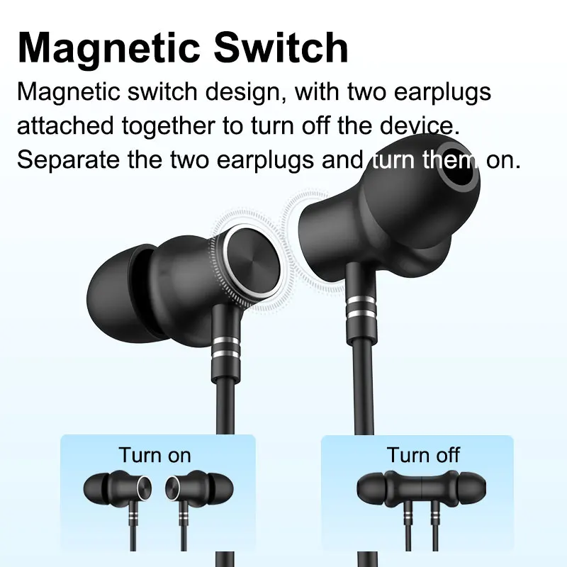 EARDECO المغناطيسي التبديل سماعات لاسلكية HIFI باس بلوتوث سماعة سماعة الحد من الضوضاء الاهتزاز عند القادمة على المكالمات