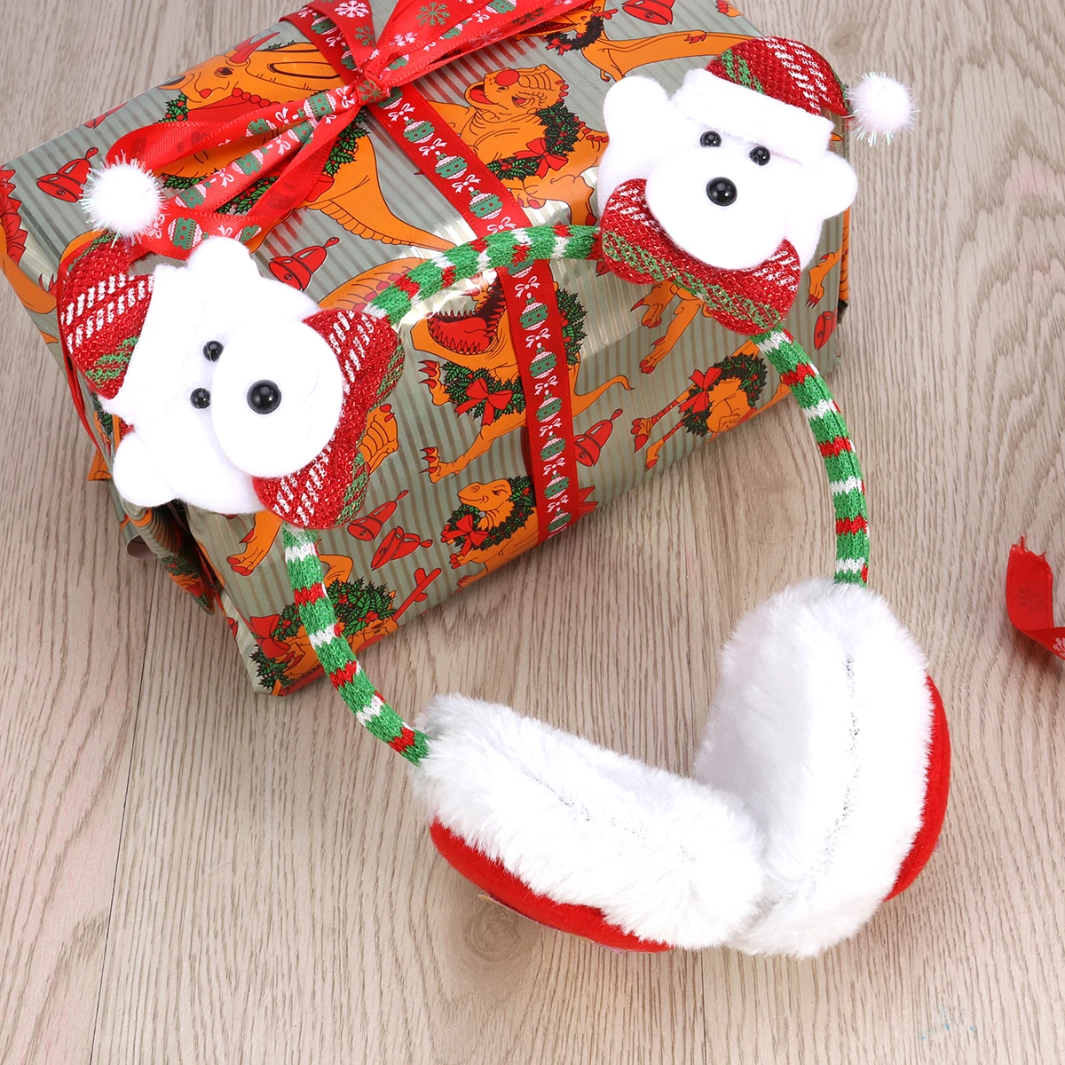 Bear Earmuffs Warm Covers Christmas Warmers Xmas Headband Winter for Cold Weather Festive Hat Cute