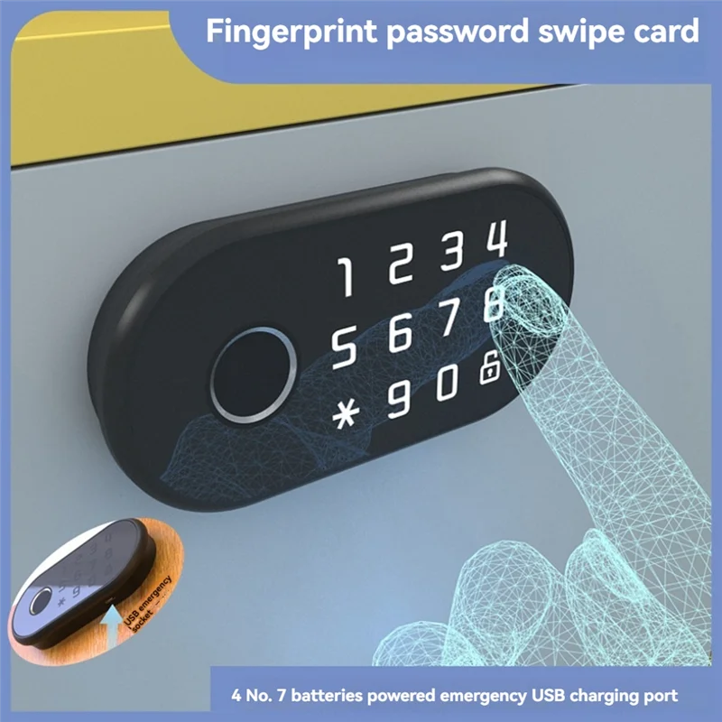 Smart Drawer Lock With Fingerprint Password And Swipe Card Access For Cabinet And Storage Security