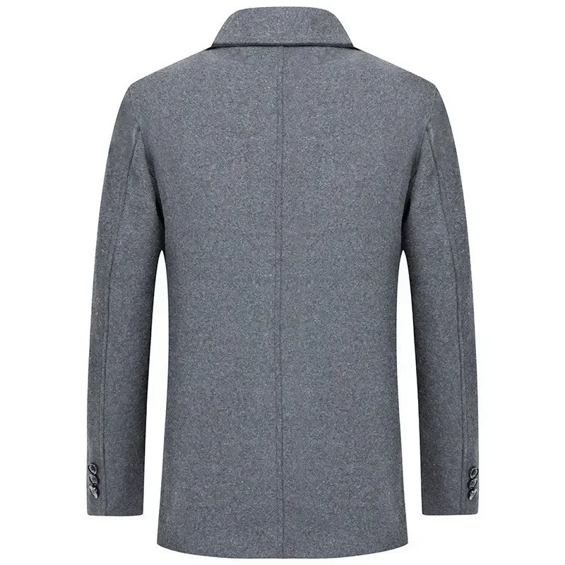 

Man Wool Jacket Male Cotton Overcoats New Male Business Casual Jacket Long Jackets New Autumn Winter Plush Men Trench Coats