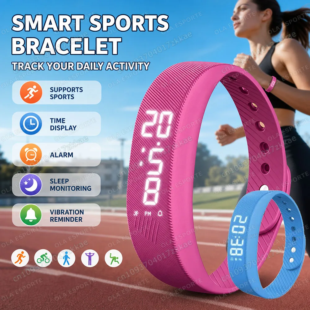 Vibrating Alarm Clock Watch Heavy Sleepers Silent Wake-Up Smart Bracelet Men Women Adjustable Wearable Vibration Wrist Band HW12