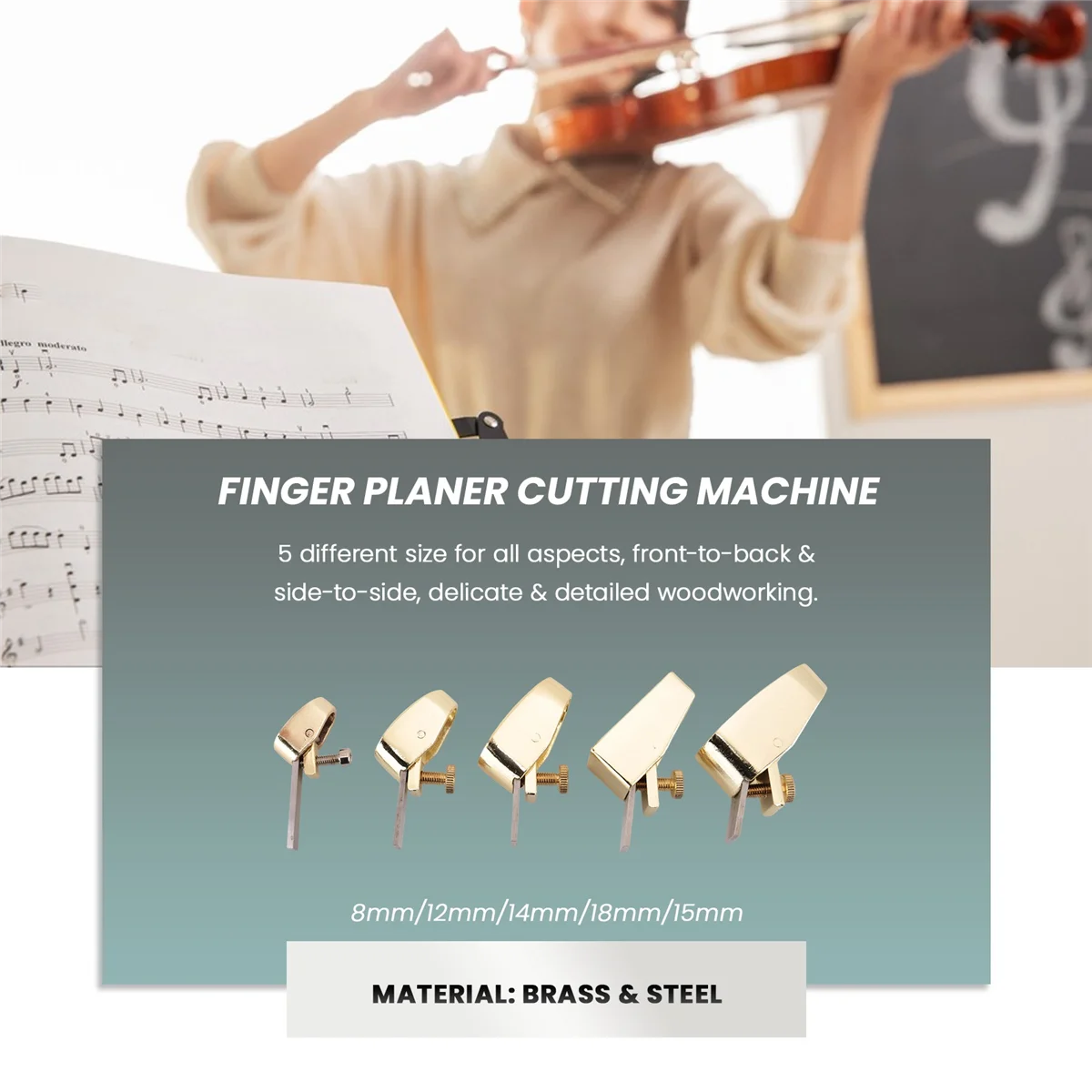 

AA85 5 Piece Woodworking Plane Cutter Set Curved Sole Metal Copper Luthier Tool Violin Viola Cello Wooden Instrument