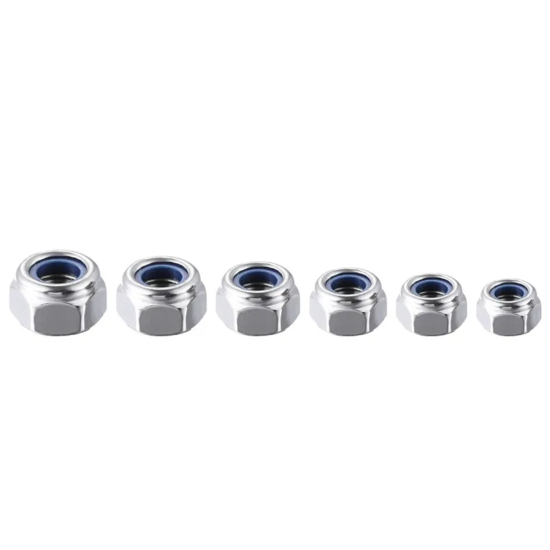 Picture 6: Nylon Insert Hex Lock Nuts 304 Stainless Steel Metric Locknuts Coarse Thread Self-Locking Nuts M3 MM4 M5 M6 M8 M10