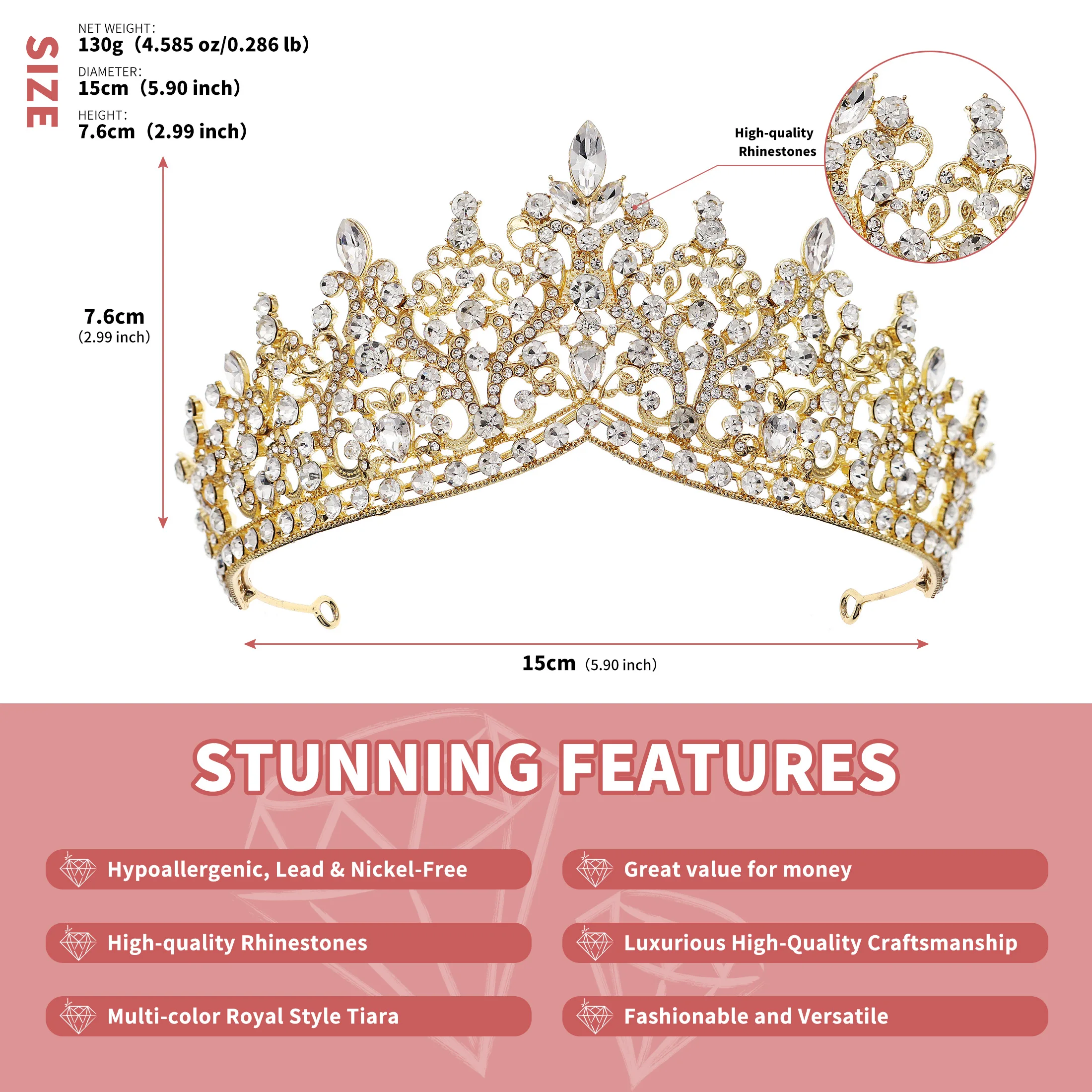Miallo Baroque Vintage Princess Queen Bridal Crown Headwear Crystal Tiara For Women Wedding Crown Hair Dress Accessories Jewelry