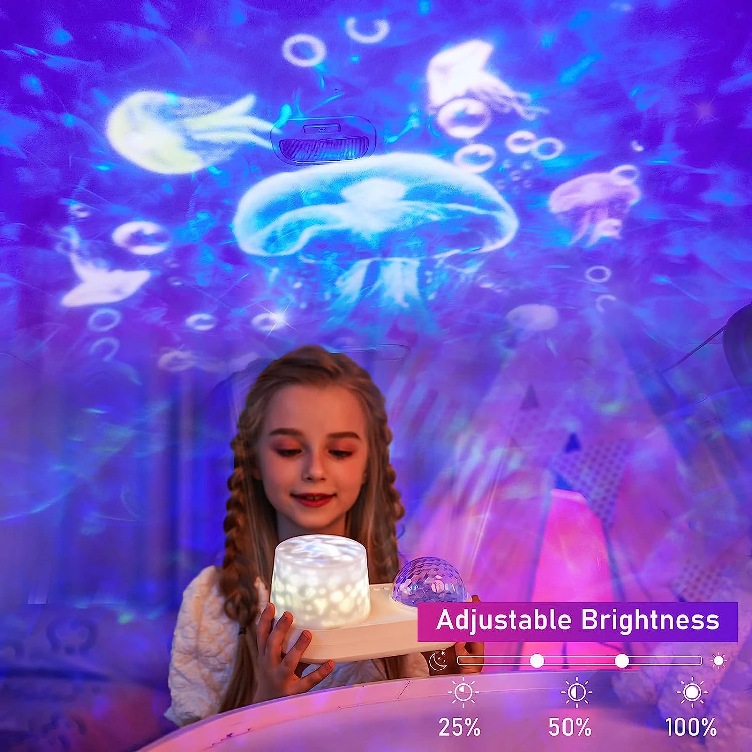 Nuovo proiettore di luce notturna oceano cielo stellato creativo con rotazione di 360 gradi-regalo ideale per bambini e lampada per la decorazione della casa ti trasforma