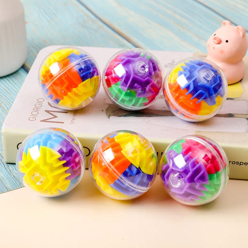 3Pcs Kids Educational 3D Labyrinth Walking Beads Ball Track Toys Maze Stress Reduction Training Intellectual Toys Festival Gift