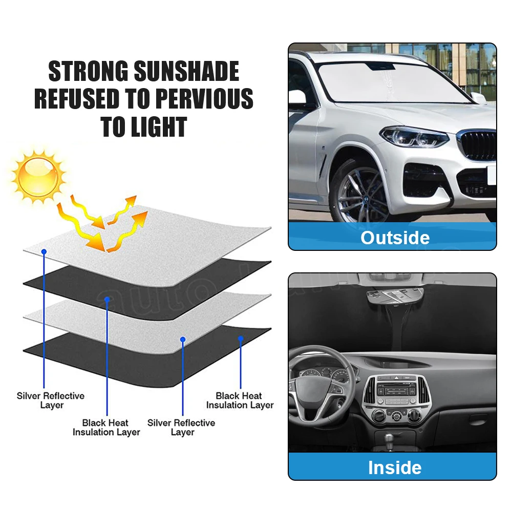 For MG 4 EV MG4 2022-2024 2025 Car Windshield Sunshade Cover Front Window Sun Shade Visor Car Interior Accessories UV Protection - Image 4