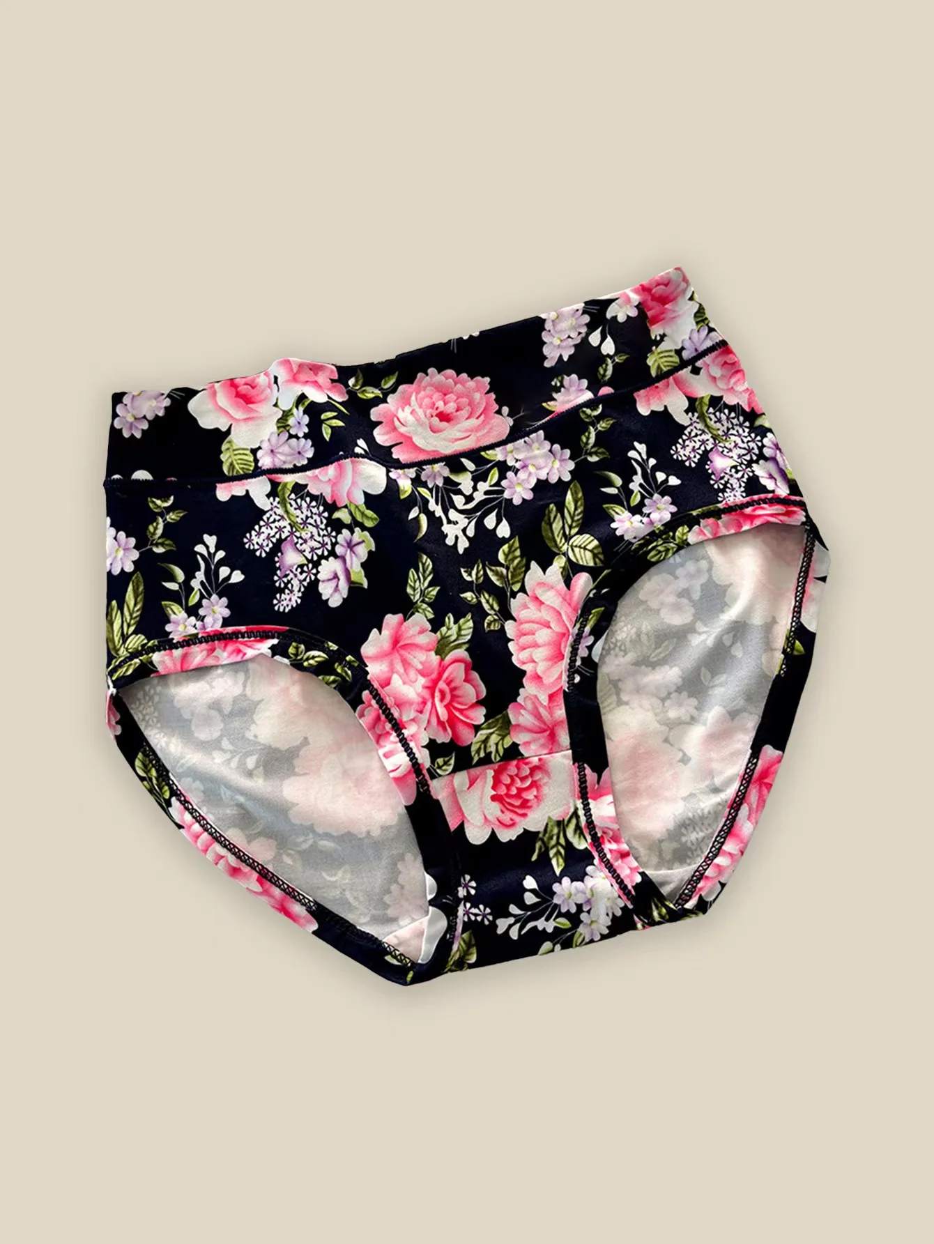 5PCS women's panties large plus size high waist seamless fashionableprinted soft and comfortable triangle pants