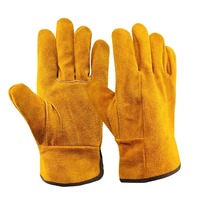 Men Work Gloves Soft Cowhide Driver Hunting Driving Farm Garden Welding Security Protection Safety Mechanic Glove.