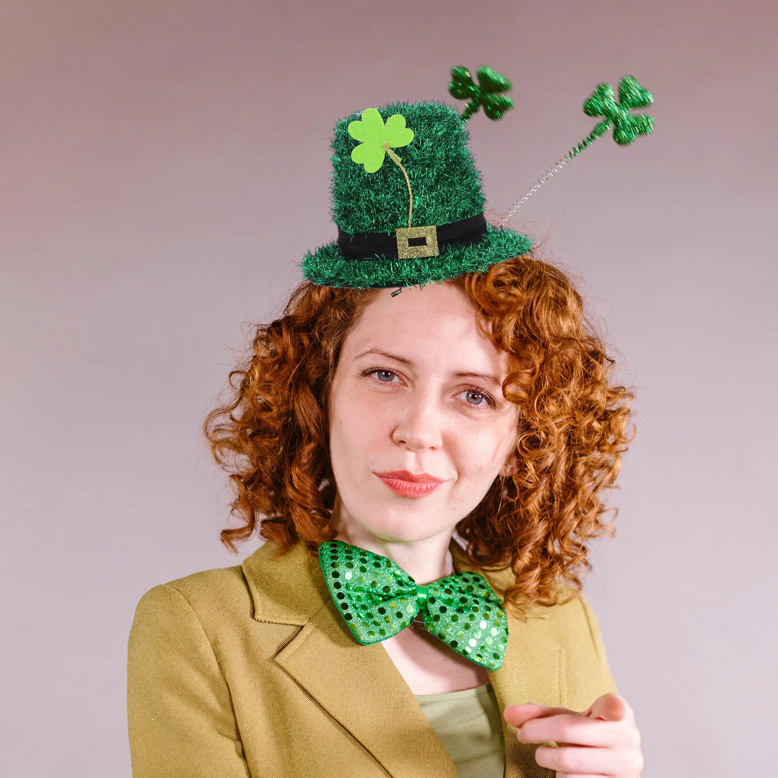

Clover Hat Hair Clip Leprechaun Mini Women's Fascinator Lightweight Party Festival Holiday Accessory for Women