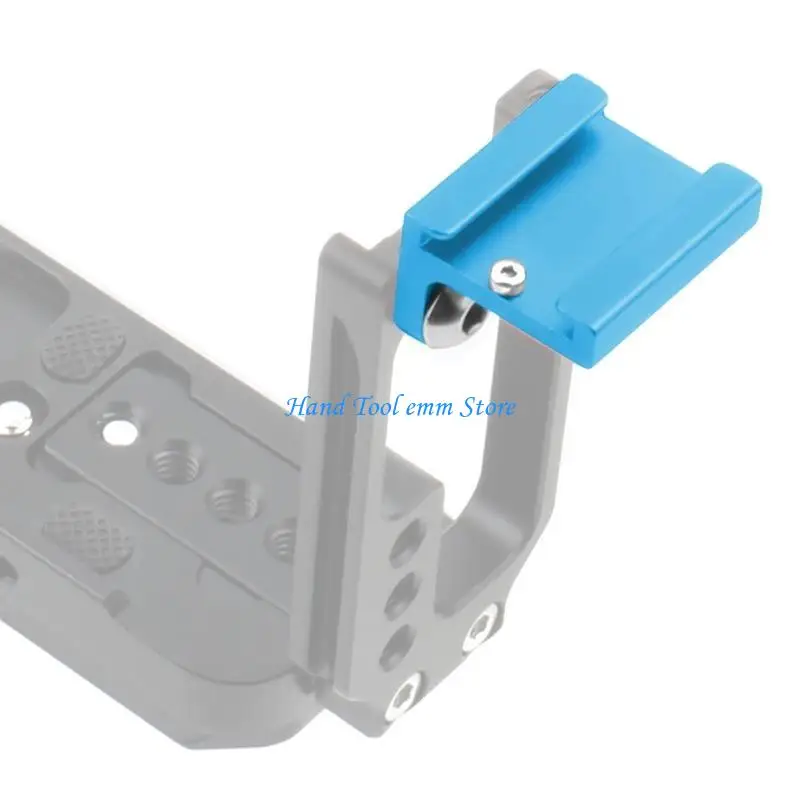 

H37F Cold Shoe Adapter 90 Degree 1/4" Screws Mounting for DSLR Camera Rig Attach to Side Cage Quick Release L Bracket