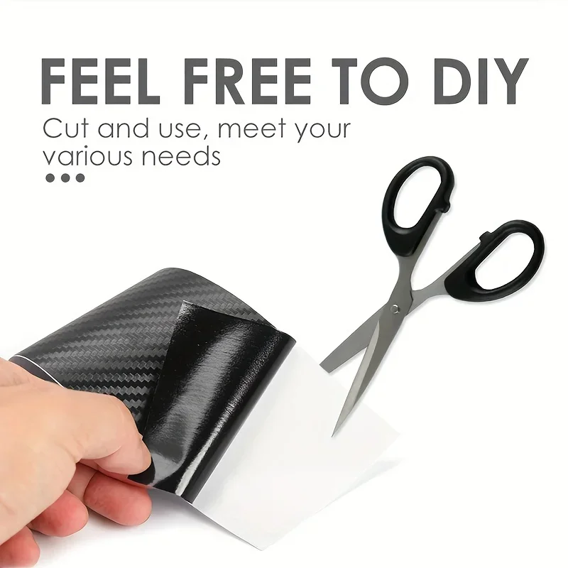 3D Nano Carbon Fiber Car Sticker DIY Film Paste Protection Strip Auto Door Sill Side Mirror Anti Scratch Tape Bumper Protector image 5