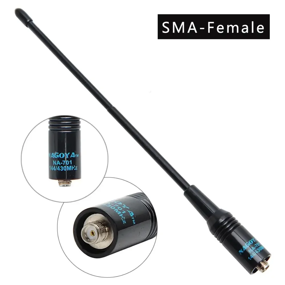 Nagoya NA-701 SMA-Female Dual Band Handheld Soft Antenna for BaoFeng UV-5R UV-82 BF-888S UVB3 Plus Wouxun KG-UVD1P Walkie Talkie