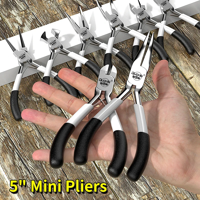 Multi-function Mini Pliers Pointed Mouth Beveled Mouth Steel Wire Long Mouth Top Cutting Pliers Set Hand DIY Tools 5inch