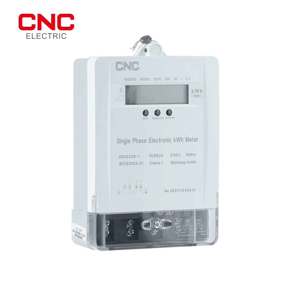 CNC DDS226-1 230V 50Hz Max 60A Class 1 Single-phase Electronic Energy Meter AC Active Energy High Quality