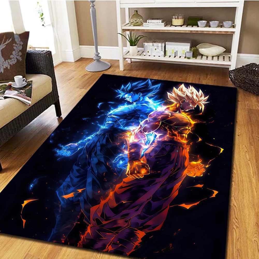 

Dragon Ball Goku Blue Vs Gold Fleece Blanket, 3D Printed Soft Warm Flannel Throw Blanket for Bed Sofa Bedroom Living Room
