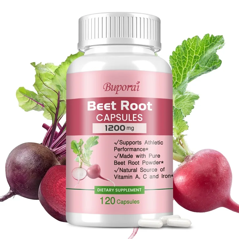 

Beet Root Capsules 1200mg - Supports Blood Pressure, Athletic Performance, Digestive, Immune System - Non-GMO