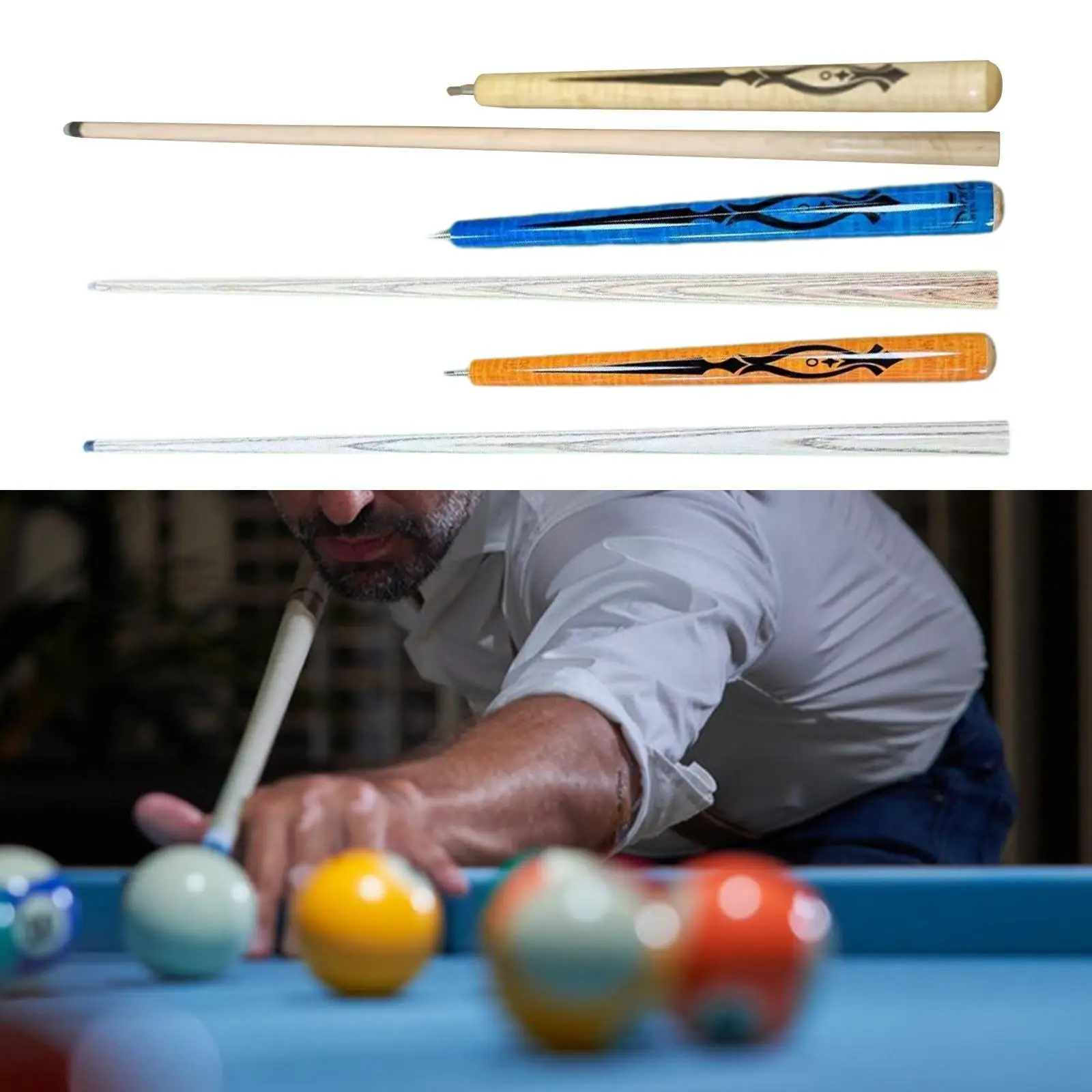 Billiard Pool Cue Stick Portable Break Jump Cue for Games Training Beginners