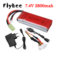 Upgraded 7.4V 2800mAh Replacement Li-po Battery For Feilun FT009 RC Boat Parts 2S 7.4V Battery For Wltoys WL912-A RC Racing Boat