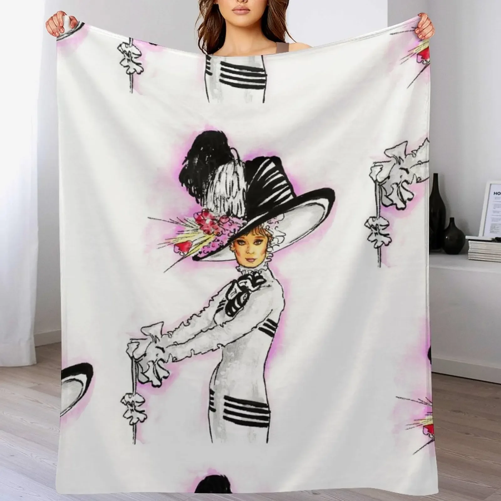 Audrey Hepburn Throw Blanket Easy Care Comfortable Blanket for Couch