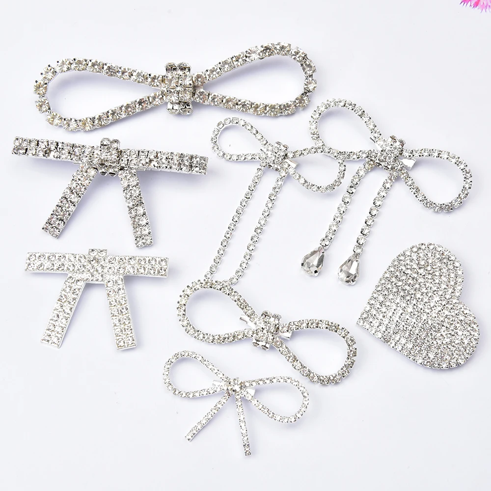 Delicate Crystal Bow Buckle Brooches Pins Women Dress Shoes Anti-Glare Rhinestone Elegant Decoration Accessories Christmas Gift