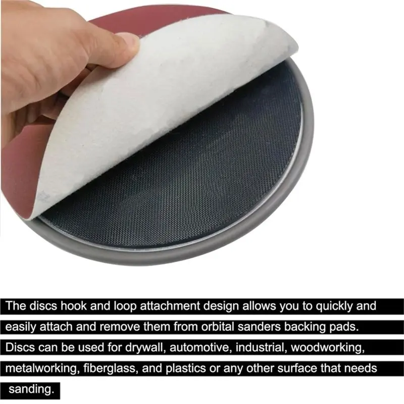 PORK-Round Hook& Loop Sandpaper For Hand Sanding Tool-10 PCS 9 Inch 120 Grit Sanding Discs For Hand Radial Sander-9