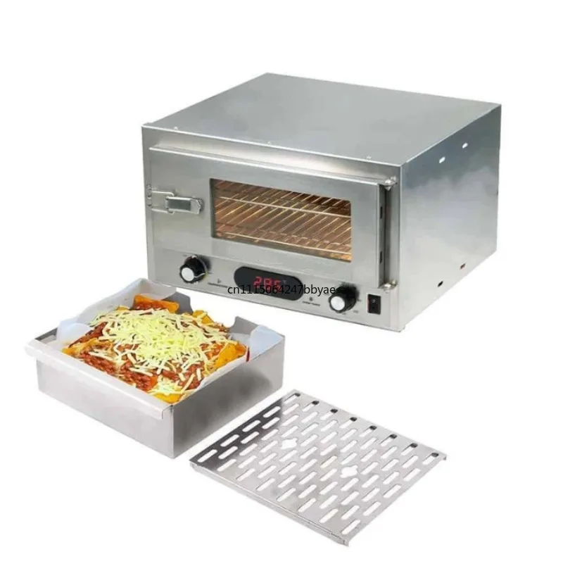 For 12V DC Portable Car Oven Stainless Steel Visual Window Temperature Timing Mini Electric Roaster for Camping RV Road Trip