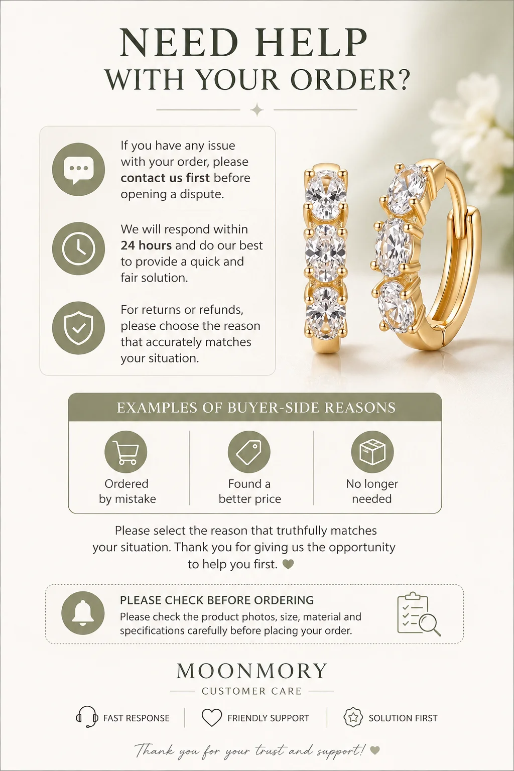 Moonmory Einzigartiges Design Lava-Creolen für Damen, 5A Marquise CZ Unregelmäßige Messing-Creolen, 14K Vergoldet, Großhandelsschmuck – Detail 11