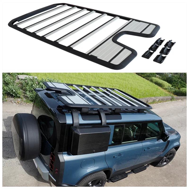 High Quality Aluminum Alloy Car Roof Rack Flat Roof Travel Frame Fits For Land Rover Defender 90/110 2020 2021 2022 2023