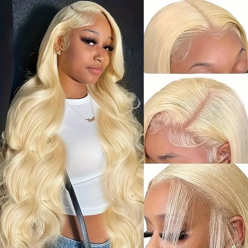 Rosabeauty 613 HD Transparent Blonde Body Wave 13x6 Lace Front Human Hair Wig For Women Brazilian Lace Frontal Wig PrePlucked